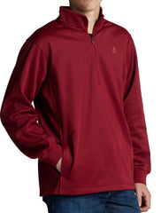 Quarter Zip Fleece Pullover ™ - Red Heather (Red)