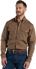 Chestnut Mens Woven Shirt ™ - Brown / Turq Geocross (Assorted)