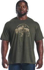 Justin Men's Bison Tee ™ - Olive Heather (Green)
