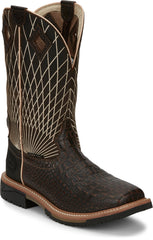 Derrickman 12" Comp Toe ™ - Brown Croc Print (Brown)