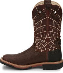 Derrickman 12" Waterproof ™ - Brown Ostrich Print (Brown)