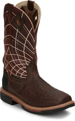 Derrickman 12" Waterproof Comp Toe ™ - Walnut Ostrich Print (Brown)