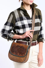 Embossed Saddle Bag ™ - Pecan (Brown)