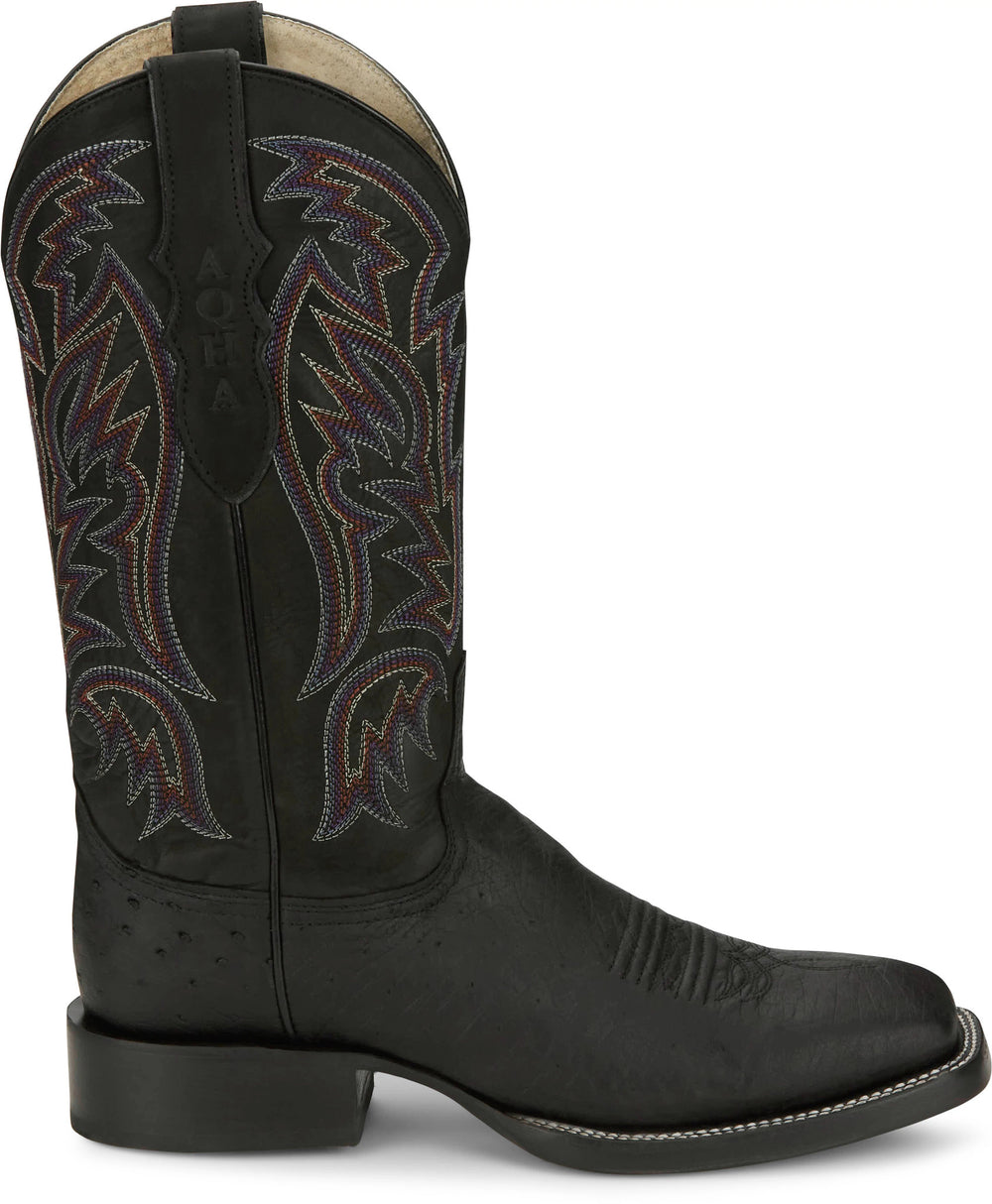 Three Bars - Smooth Ostrich ™ - Black
