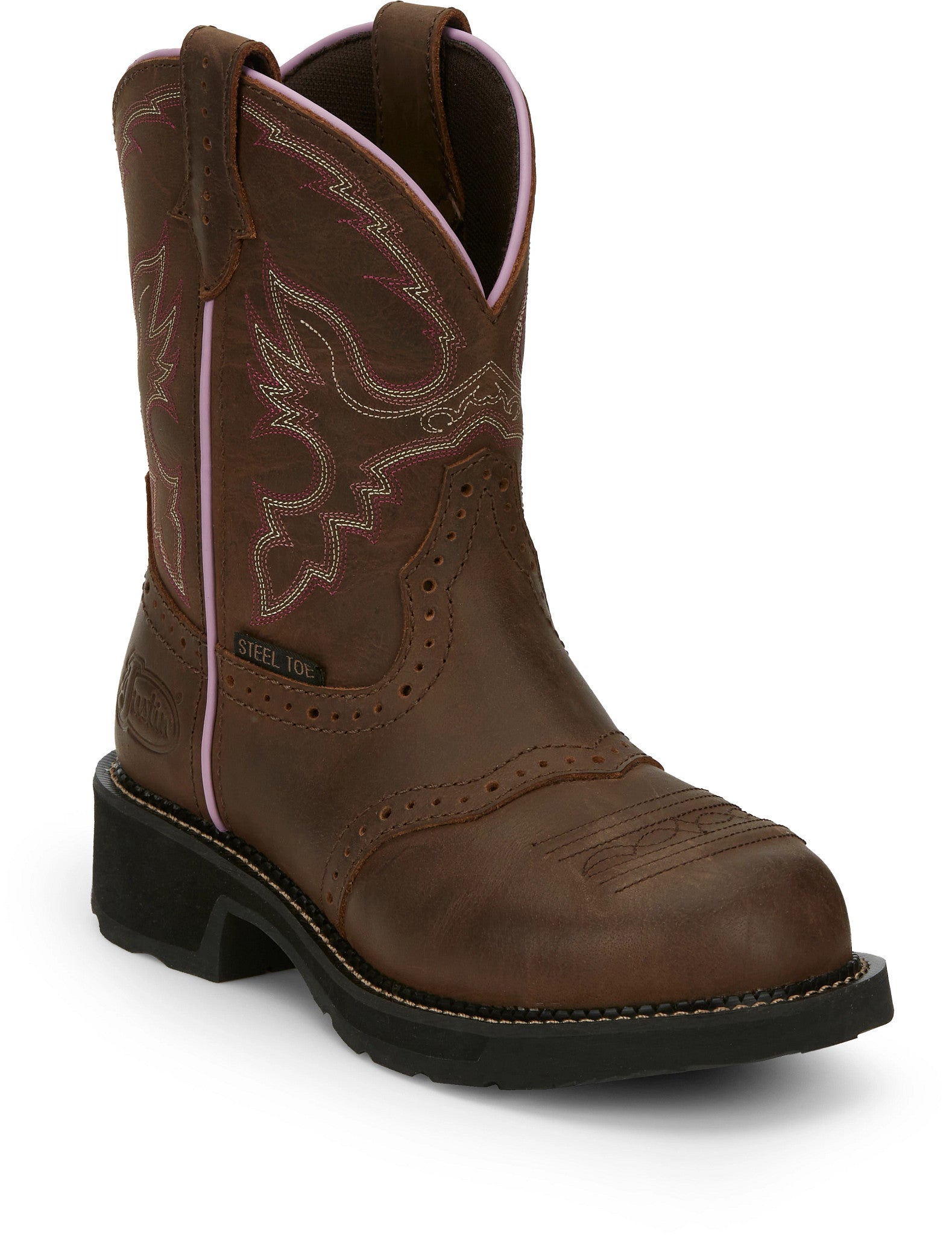 Wanette 8" Steel Toe Waterproof Work Boot ™ - Aged Bark (Brown)