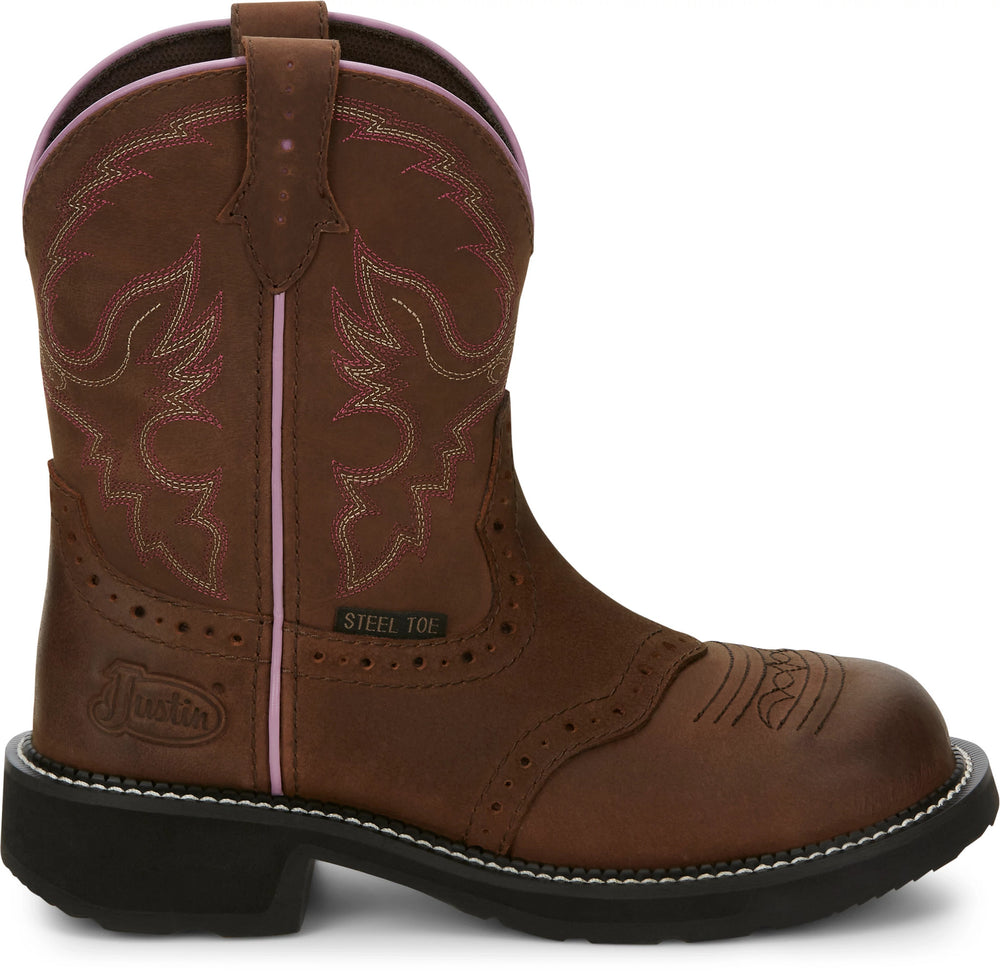 Wanette 8" Steel Toe Waterproof Work Boot ™ - Aged Bark (Brown)