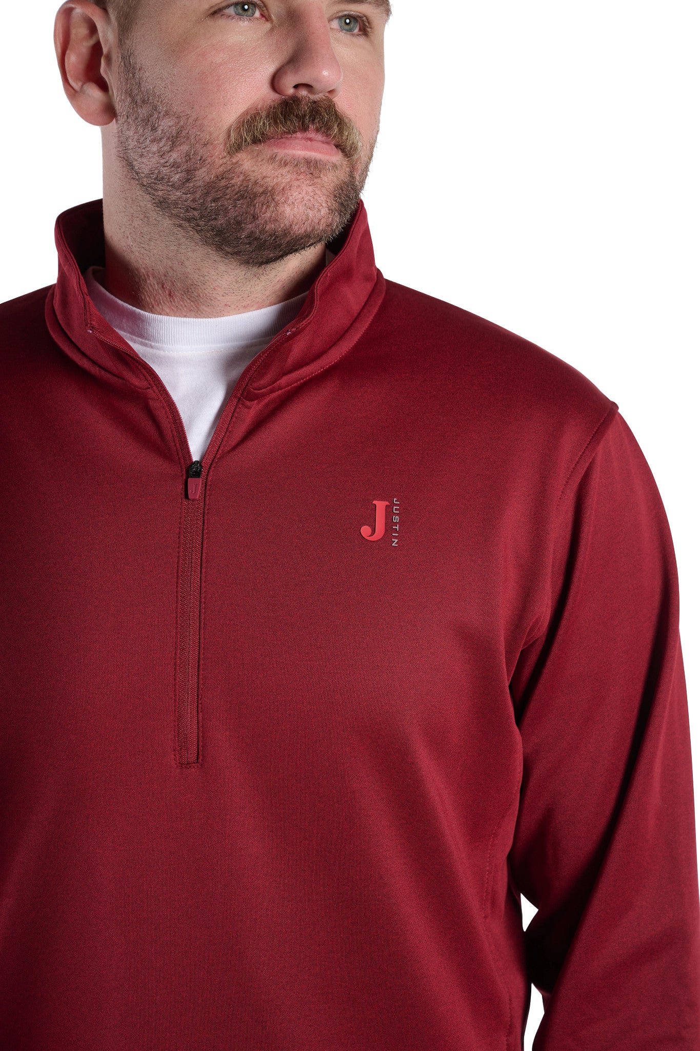 Quarter Zip Fleece Pullover ™ - Red Heather (Red)