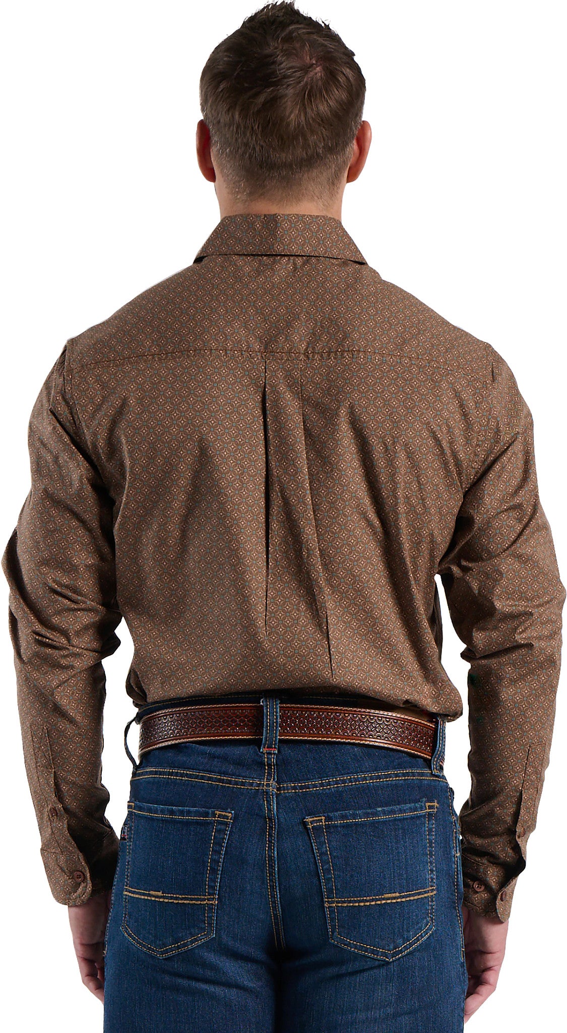 Chestnut Mens Woven Shirt ™ - Brown / Turq Geocross (Assorted)