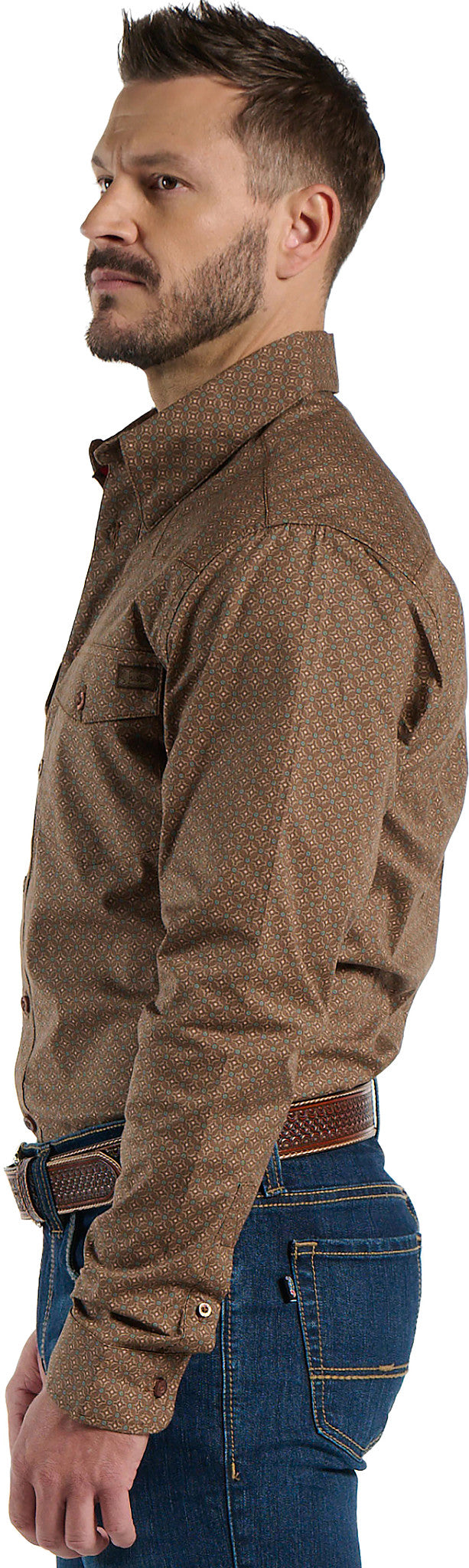 Chestnut Mens Woven Shirt ™ - Brown / Turq Geocross (Assorted)