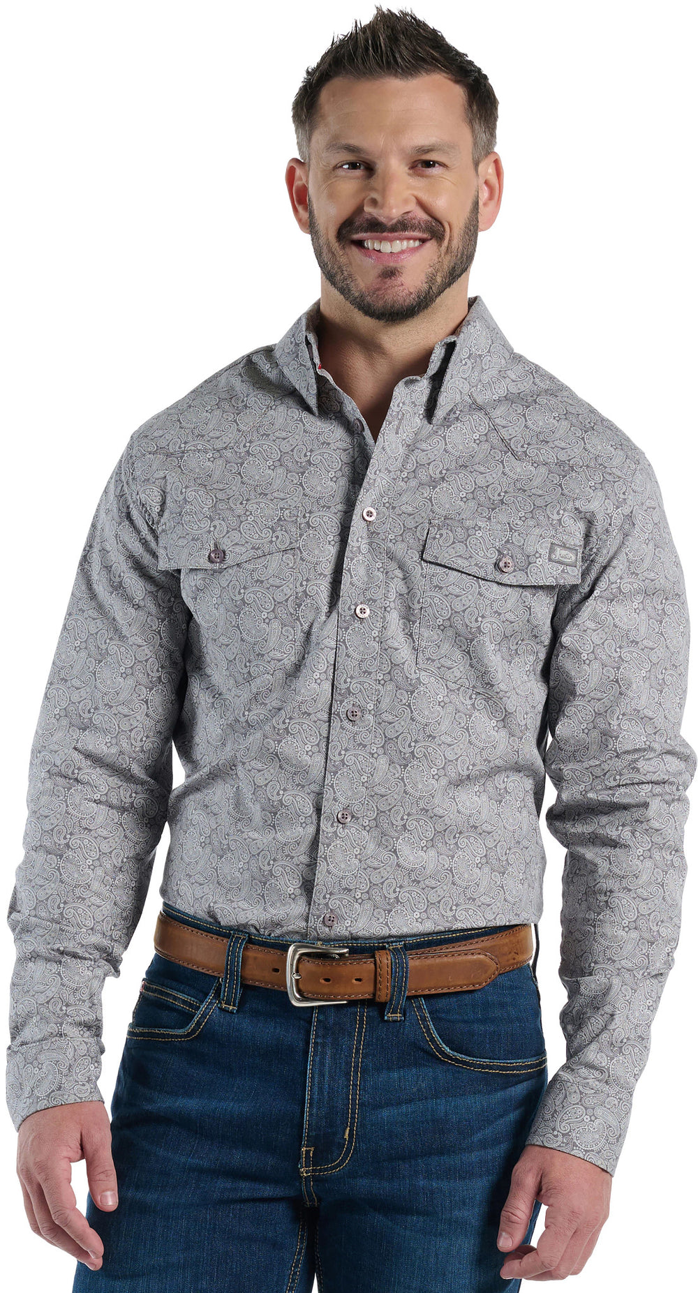 Buckskin Mens Woven Shirt ™ - Grey Paisley (Grey)