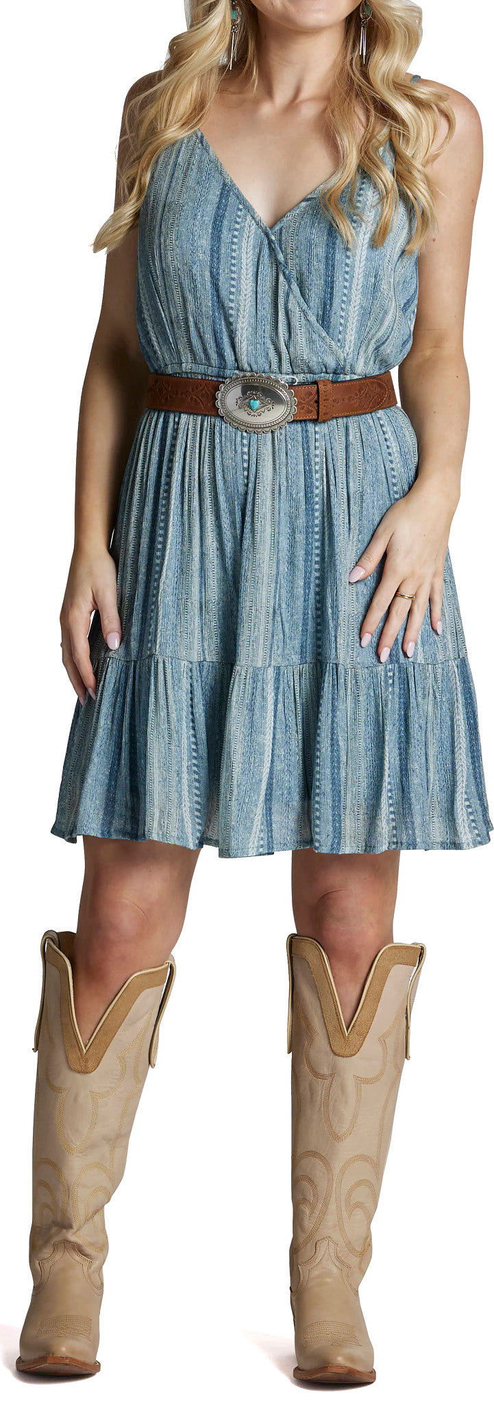Justin Summer Dress ™ - Denim Stripe (Blue)