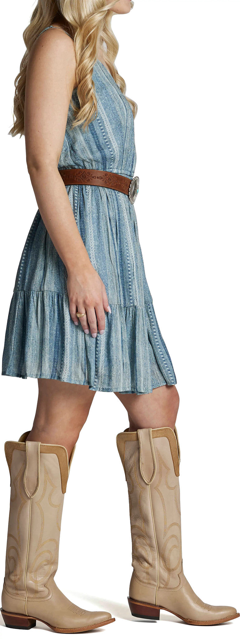Justin Summer Dress ™ - Denim Stripe (Blue)