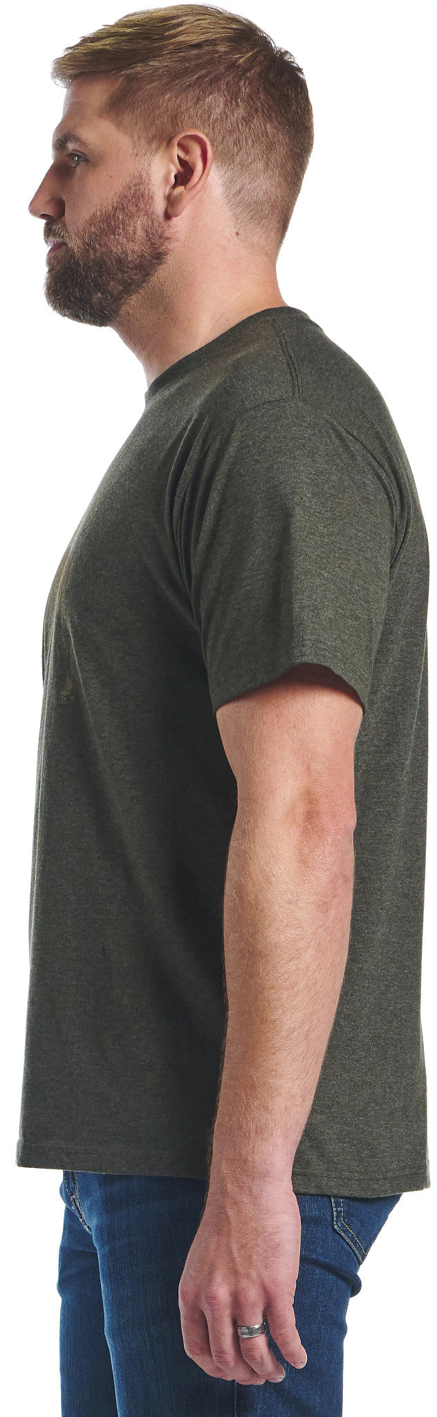 Justin Men's Bison Tee ™ - Olive Heather (Green)