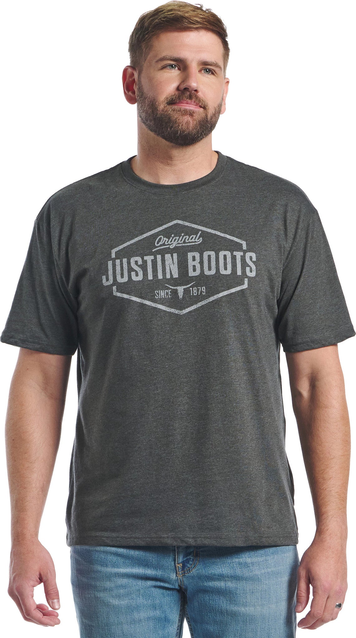 Justin Men's Hexagon Outline Tee ™ - Grey