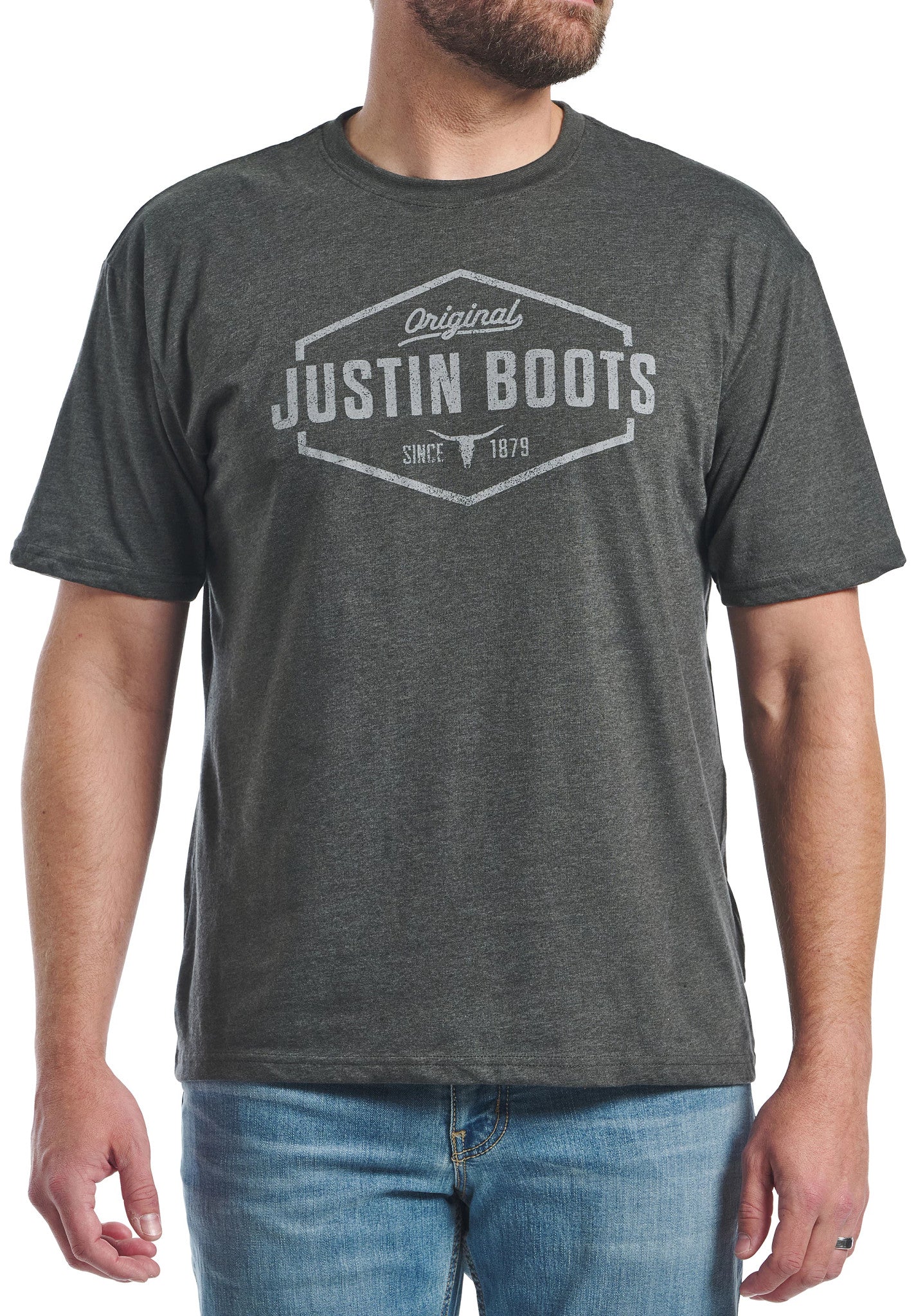 Justin Men's Hexagon Outline Tee ™ - Grey
